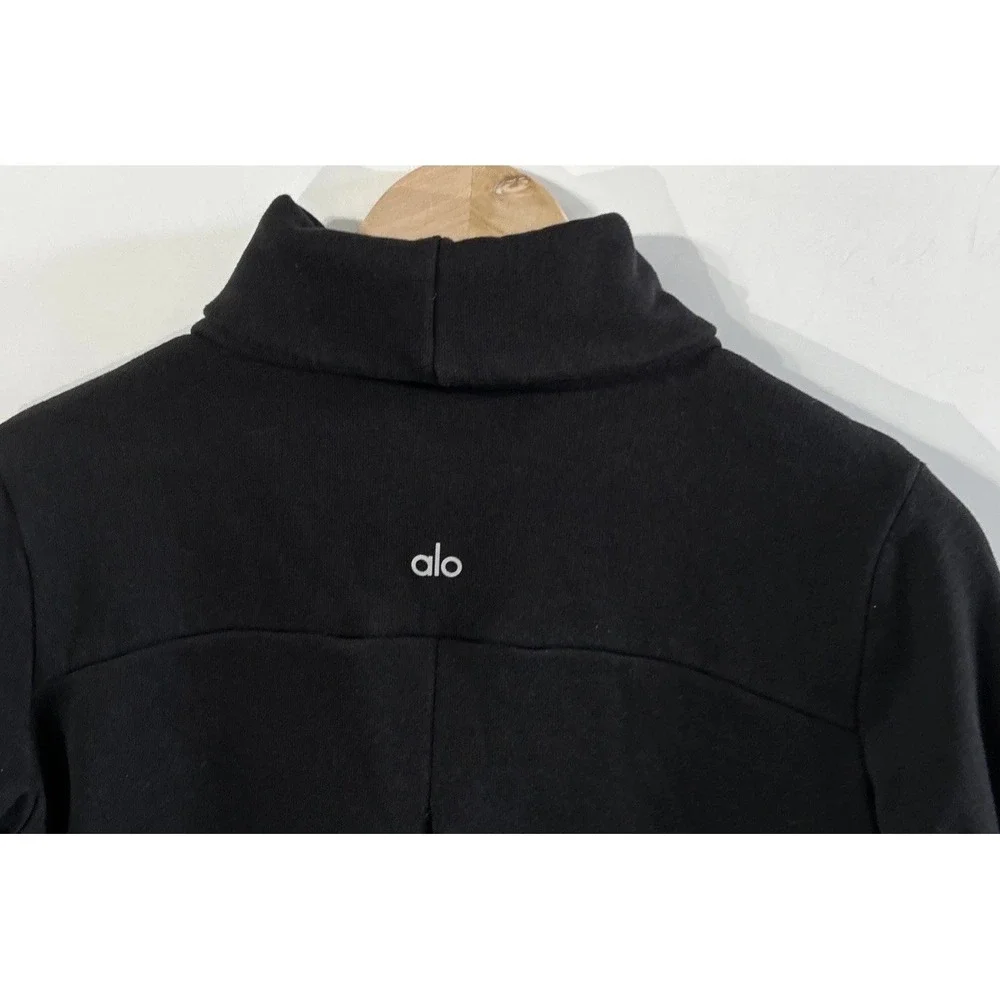 ALO YOGA Haze Long Sleeve Black Sweat Top Yoga Women's Sweatshirt Size XS